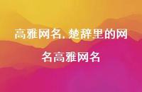 楚辞里的网名高雅网名【精品文案100句】 楚辞里的网名高雅网名【精品文案100句】