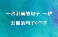 一秒泪崩的句子8个字【100句文案精选】 一秒泪崩的句子8个字【100句文案精选】