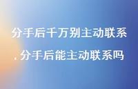 分手后能主动联系吗(100句) 分手后能主动联系吗(100句)