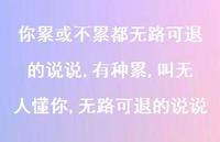 有种累,叫无人懂你,无路可退的说说(100句) 有种累,叫无人懂你,无路可退的说说(100句)