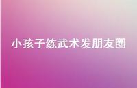 小孩子练武术发朋友圈(精选73句) 小孩子练武术发朋友圈(精选73句)