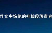 作文中赞叹的神仙段落青春61句汇总 作文中赞叹的神仙段落青春61句汇总