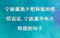 宁愿孤单也不将就的句子(100句)
