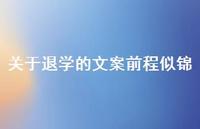 关于退学的文案前程似锦【100句精选短句合集】