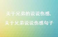 关于兄弟说说伤感句子【100句文案】