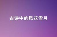 古诗中的风花雪月56句汇总 古诗中的风花雪月56句汇总