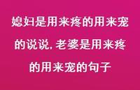 老婆是用来疼的用来宠的句子(100句)