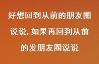 如果再回到从前的发朋友圈说说【精选100句】