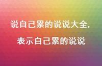 表示自己累的说说(100句) 表示自己累的说说(100句)