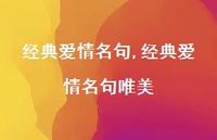 经典爱情名句唯美【精品文案100句】 经典爱情名句唯美【精品文案100句】