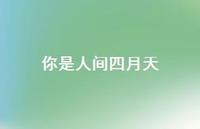 你是人间四月天48句汇总