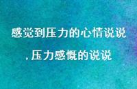 压力感慨的说说(100句) 压力感慨的说说(100句)