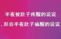 形容半夜肚子痛醒的说说(100句)