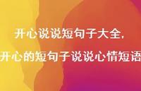 开心的短句子说说心情短语(100句) 开心的短句子说说心情短语(100句)