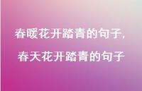 春天花开踏青的句子【精品文案100句】