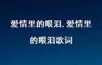 爱情里的眼泪歌词【精品文案100句】