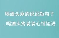 喝酒头疼说说心情短语(100句)