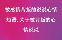 关于被背叛的心情说说【精选100句】
