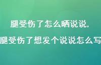 腿受伤了想发个说说怎么写(100句)