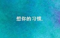 想你的习惯【精品文案100句】 想你的习惯【精品文案100句】