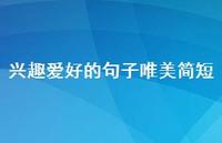 兴趣爱好的句子唯美简短(精选73句)