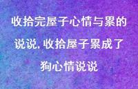 收拾屋子累成了狗心情说说(100句) 收拾屋子累成了狗心情说说(100句)