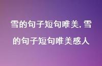 雪的句子短句唯美感人【精品文案100句】