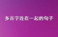 多音字连在一起的句子【100句精选短句合集】